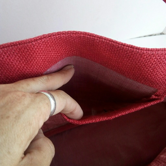 Olive & Hill Adventure awaits red burlap tote - Picture 6 of 7